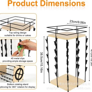 Étagère de rangement pour en-cas en bois avec présentoir rotatif pour chips et bonbons, usage commercial en supermarché - Product Image 5