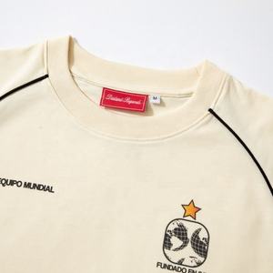 Camiseta de manga raglán con estampado DTG, camisetas 100% de algodón con tuberías, camiseta elegante para hombre - Product Image 3