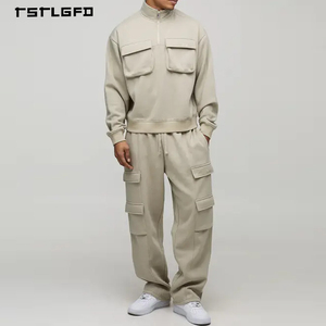 Conjunto de Ropa de Trabajo de 2 Piezas para Hombre, Pantalones Cargo Estampados de Talla Grande, Camisa de Manga Larga con Múltiples Bolsillos, Ropa Deportiva Ecológica - Product Image 1