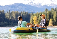 Bateau gonflable INTEX 68367 Challenger 2 pour 2 personnes, 236 x 114 x 41 cm, léger, stable, prêt à la navigation