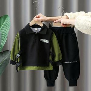 Baby boy due set bello 1 un bambino di 3 anni vestito autunno e inverno bambini più cashmere vestiti cappotto per bambini - Product Image 5