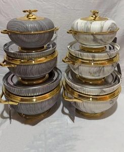 Unique Marble Finish Hot Pot Set 1L 2L 3L Insulated Casserole for Wedding Party Ramadan Tableware Food Warmer Serving Pot Set - Product Image 4