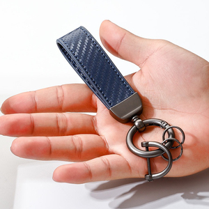 Sợi carbon xe Keychain mùa xuân Keyring tùy chỉnh da <span class=keywords><strong>Key</strong></span> <span class=keywords><strong>Fob</strong></span> Phụ Kiện Xe Hơi Chống mất xe Móc chìa khóa - Product Image 4