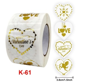 New Cute Love Heart Valentines <strong>Stickers</strong> for Valentines Day Round Waterproof Valentine Decorations Wall <strong>Party</strong> <strong>Bag</strong> Supplies Gift - Product Image 2