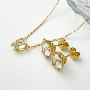 Juego de Collar, <span class=keywords><strong>Pendientes</strong></span> <span class=keywords><strong>y</strong></span> Anillo de Plata de Ley 925 con Diseño de Oso Español, Chapado en Oro de 18K, con Piedra Natural, Joyería Elegante <span class=keywords><strong>y</strong></span> a la Moda - Product Image 6