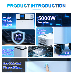 Estación de Energía Portátil 25.6V 200AH 5KWH Batería 24V 5000W 280AH 314AH Sistema de Alimentación Almacenamiento de Energía Doméstico Banco de Energía Móvil Todo en Uno 5 - Product Image 3