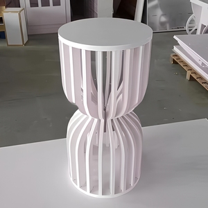 Support de Présentation en PVC Blanc pour Fleurs, Poteau de Présentation Traditionnel Portable Multi-Usages, Table à Gâteau pour Baby Shower, Mariage, Intérieur/Extérieur - Product Image 2