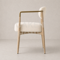 Chaise de salle à manger moderne OAKEN, chaise de salle à manger design en bois massif, tissu résistant aux taches, chaises de salle à manger de luxe, meubles pour la maison