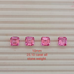 Zafiro rosa de alta calidad cultivado en laboratorio, corte cuadrado, piedra suelta de calidad premium para la fabricación de joyas. - Product Image 3