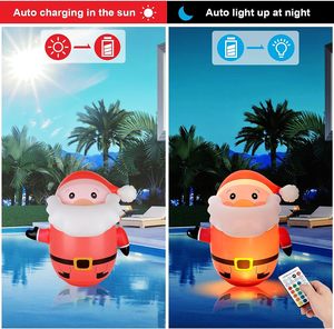 Năng lượng mặt trời Powered hồ bơi ánh sáng Santa Claus Inflatable nổi hồ bơi đèn RGB màu thay đổi Đảng giáng sinh hồ bơi đèn lồng - Product Image 5