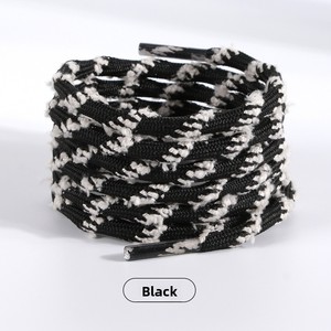 Lacets plats en polyester épais de 5 mm pour bottes Martin, chaussures de randonnée en plein air, design à motifs noir et blanc - Product Image 6