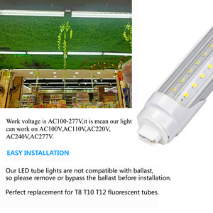 Tube LED T8 45W SMD2835 5ft F60T12 R17d, remplacement pour ampoules fluorescentes HO, connexion double extrémité, avec ballast en aluminium et bypass - Product Image 3