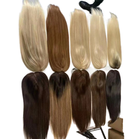 Tupé rubio ceniza para mujer 100% sistema de reemplazo de cabello humano crudo tapa de silicona recta piel delgada Topper de base de PU completo para mujer