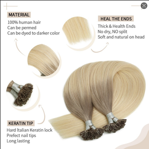 Extensions de cheveux vierges K SWIGS, pointes en U |   Vague de plage de 18 pouces - Ambiance bohème pour les looks de festival ou de vacances - Product Image 4