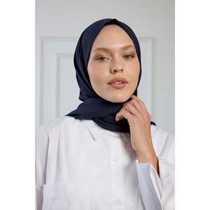 Navy Blue Pure Cotton <b>Scarf</b>-Elegant <b>Hat</b> & <b>Glove</b> <b>Set</b> Accessory - Product Image 4