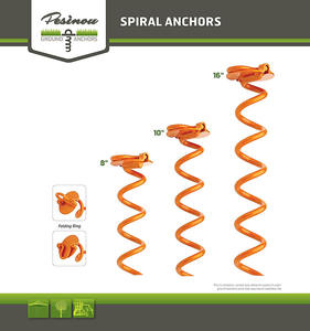 25 cm tiang tanah Anti karat 16 inci 10 inci Spiral tanpa penggali perlengkapan trampolin Set jangkar tanah 12 inci jangkar bumi - Product Image 2