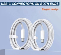 Fabrication Oem Logo Vente en Gros 1M 2M 60W Usb C Tressé Chargeur Cordon Type C à Type C Charge Rapide Câble de Données pour Téléphone Mobile