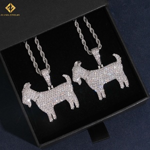 USA Warehouse GRA Certified Rhodium Plated Moissanite Hip Hop Iced Pendant 925 Sterling Silver Necklace VVS Moissanite Pendant - Product Image 4