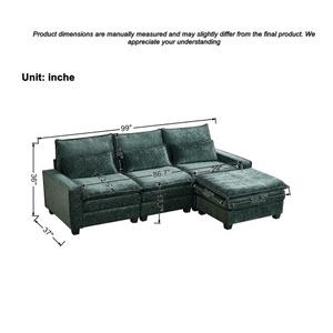 Juego de Sofás Reclinables en Forma de L, Modernos y de Lujo, Muebles de Tela para Sala de Estar y Dormitorio, para Apartamentos, Hoteles y Villas - Product Image 4