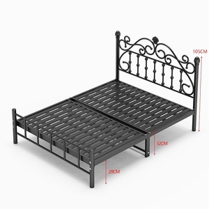 Kích Thước Đầy Đủ Có Thể Điều Chỉnh Có Thể Gập Lại Kim Loại Bền Khung Giường Với Thiết Kế Hiện Đại Cho Khách Sạn Sử Dụng Căn Hộ - Product Image 6