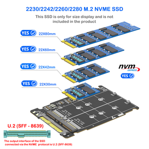 Adattatore HLT 2-in-1 da M.2 NVME/NGFF SSD a U.2 SFF-8639 con custodia in alluminio per server, NAS e desktop da 2,5 pollici - Product Image 3
