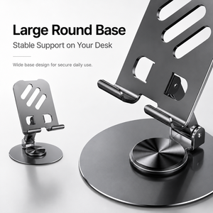 Opvouwbare telefoonstandaard van aluminiumlegering met gewogen basis en stabiele antislipondersteuning voor het bekijken van <span class=keywords><strong>video</strong></span>'s - Product Image 6