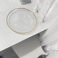 Assiettes de présentation décoratives dorées en plastique transparent de style classique européen pour banquets de mariage