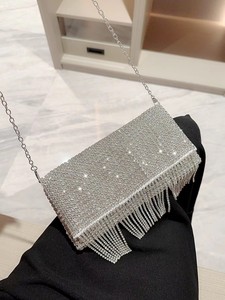 2026 trending Luxury <b>Sparkly</b> Bling Evening Bags Rhinestone Crossbody Bag with Tassel Women Rhinestone Clutch Purse Sac Tendance - Product Image 6