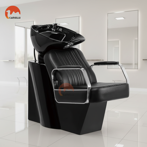 Sillón de Lavado de Cabello Semi-<span class=keywords><strong>Reclinable</strong></span> de Diseño Moderno y Lujo Ligero <span class=keywords><strong>para</strong></span> Salón de Belleza y Barbería con Construcción Metálica Resistente - Product Image 2
