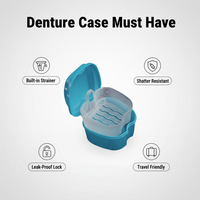 Boîte de rangement pour prothèses dentaires et appareils orthodontiques, avec panier de nettoyage et couvercle étanche
