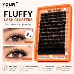 Ensemble de <span class=keywords><strong>faux</strong></span> <span class=keywords><strong>cils</strong></span> en fibres synthétiques 60D100D5D, fibres chimiques noires, légères, durables, imperméables, pour DIY, <span class=keywords><strong>cils</strong></span> segmentés, 12 - Product Image 5