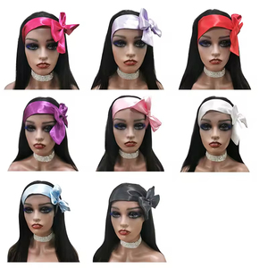 Kustom Logo sutra pembungkus rambut ikat kepala tepi bungkus Satin syal pita rambut Wig pegangan renda Frontal Satin ikat kepala - Product Image 2