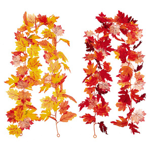 Autumn Maple Leaf Garland 36 Heads Double Sided Silk Flower Wall Hanging For Halloween Wedding Home Decor - Product Image 2