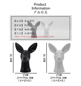 Porte-<span class=keywords><strong>livre</strong></span> en céramique, 1 pièce, style nordique, pour maison, tête de cerf, <span class=keywords><strong>poterie</strong></span> Animal, Vases artisanaux en porcelaine, décorations créatives de salon - Product Image 6