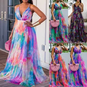 S M L Xl Xxl Xxxl Hot Sale New Long Dress Tie Dye Printing Fashion Dress Women's Clothing