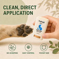 Baume naturel pour les pattes et le nez des chats et des chiens avec beurre de karité, huile de noix de coco, emballage plastique sûr, design de dessin animé, étiquette personnalisée, plus boîte