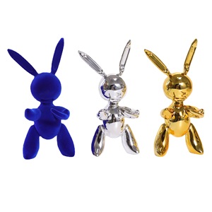 Ornement de lapin en résine trois couleurs galvanoplastie créative argent or Durable petit artisanat de la <span class=keywords><strong>maison</strong></span> décorations intérieures modernes - Product Image 3