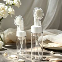 Bouteille de mousse moussante en PET, flacon pompe avec tête de brosse, flacon en plastique pour nettoyant visage en mousse pour le nettoyage de la peau