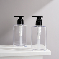 Flacon pompe rechargeable de 150 ml et 300 ml pour gel douche, après-shampoing, lotion, en PETG carré, avec logo personnalisé et impression sérigraphique