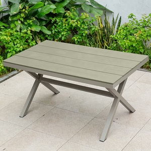 2024 vente chaude Patio rectangle ensemble <span class=keywords><strong>de</strong></span> Table <span class=keywords><strong>jardin</strong></span> extérieur <span class=keywords><strong>imitation</strong></span> <span class=keywords><strong>bois</strong></span> Table à manger chaises ensemble cour salle à manger ensemble <span class=keywords><strong>de</strong></span> meubles - Product Image 3