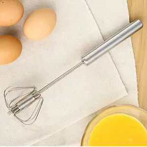 Küchen handbuch Egg Beater Halbautomati scher Edelstahl-Schneebesen Handpresse-Eier mischer