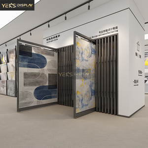 Tùy Chỉnh Hiện Đại Kim Loại Hiển Thị Giá Đứng Cho Bán Lẻ Cửa Hàng Quần Áo Thân Thiện Với Môi Thảm Mẫu Thảm Vải Ống Giá - Product Image 1