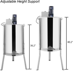 New Pomelo Electric 4-Frame Honey Extractor Separator Food-Grade Stainless Steel Honeycomb Spinner <b>Drum</b> Adjustable Height Stand - Product Image 4