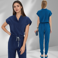 Ensembles de blouses médicales personnalisées avec logo pour femmes, en twill extensible 4 directions, polyester et élasthanne, uniformes de jogger pour médecins et infirmières