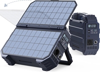 Générateur solaire 1600W avec panneau solaire intégré, sorties AC, DC, USB et PD pour le camping, les camping-cars, les pannes de courant et les situations d'urgence