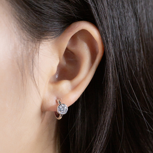 Boucles d'oreilles en or blanc 9 carats avec diamants de forme ronde Messi Jewelry MSE-896 pour femmes - Product Image 5