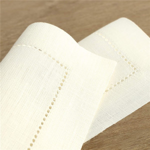 Hoge Kwaliteit Steen Gewassen 100% Zuiver Linnen Servetten Hemstitched Servetten Linnen Diner Servet - Product Image 2