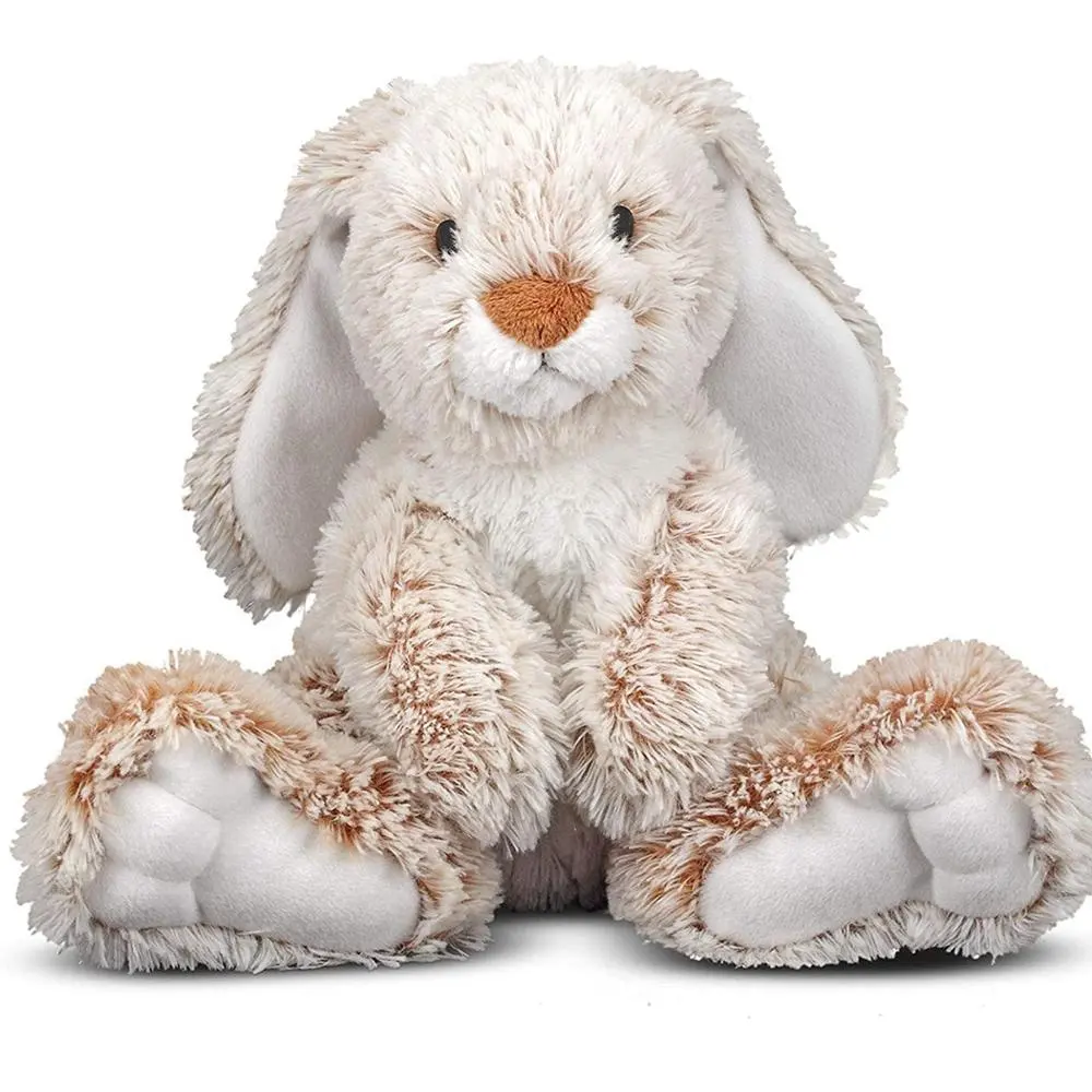 Ücretsiz örnek çocuklar sevimli dolması peluş oyuncak tavşan peluş kahverengi tavşan paskalya tavşanı oyuncak şerit peluş paskalya tavşanı