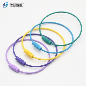 YIWANG Durable Colorful Coated Stainless Steel Wire Rope Keychain Keyholder <b>Loops</b> - Product Image 4
