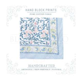 Pareo de algodón con estampado a mano verde Macau y azul Federal para mujer, ligero, para cubrir el bikini, ropa de resort - Product Image 5